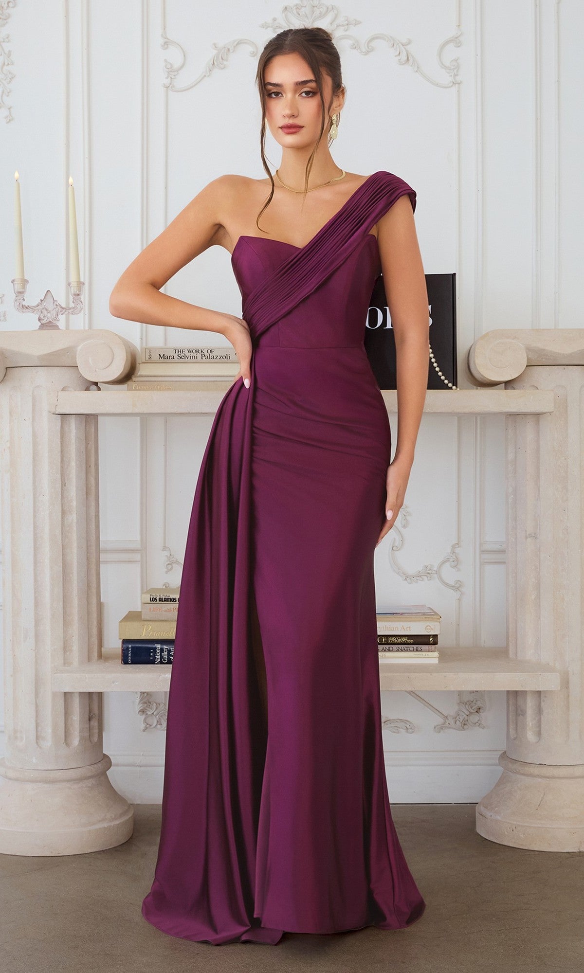 Eggplant Amoris Long Formal Dress T817 - Image