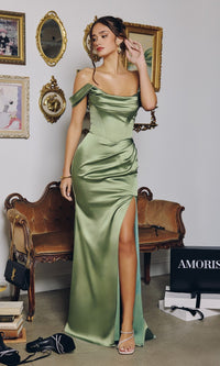 Dark Sage Amoris Long Formal Dress T820 - Image