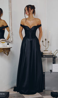 Black Amoris Long Formal Dress T821 - Image