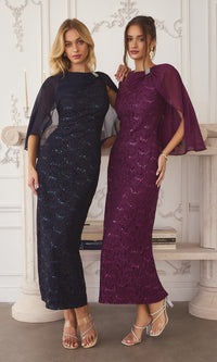 Eggplant Amoris Tea-Length Wedding Guest Dress T906