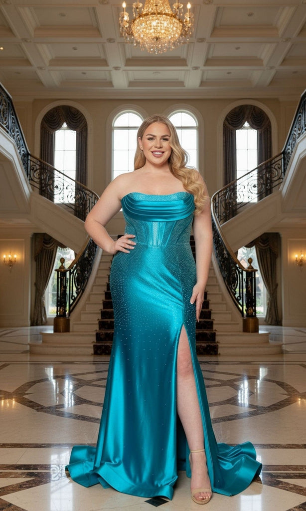 Plus-Size Prom Dress w1232 by Poly USA Emerald / 22W