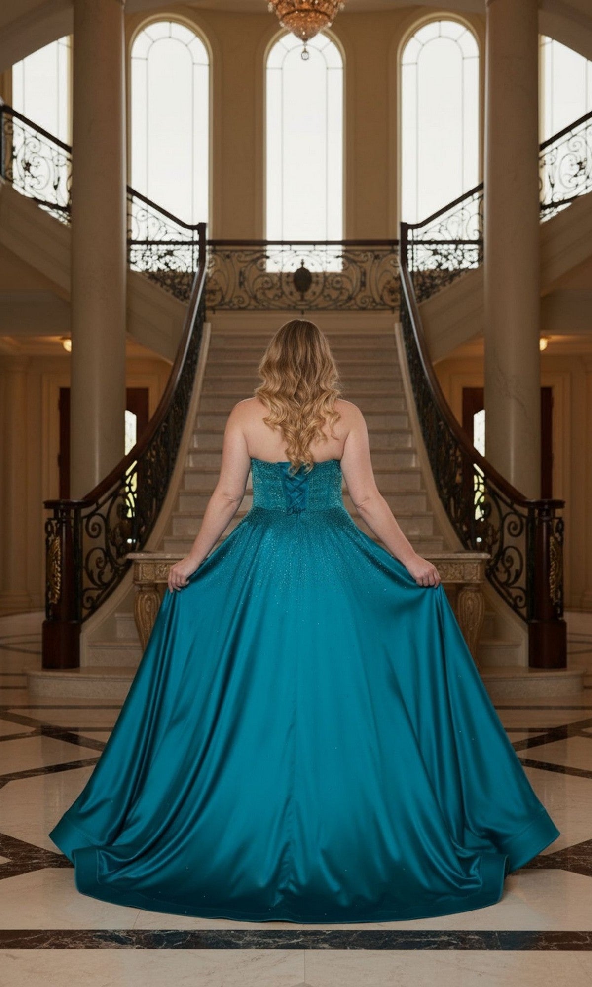 Poly USA Plus-Size Prom Dress w1244 - Image