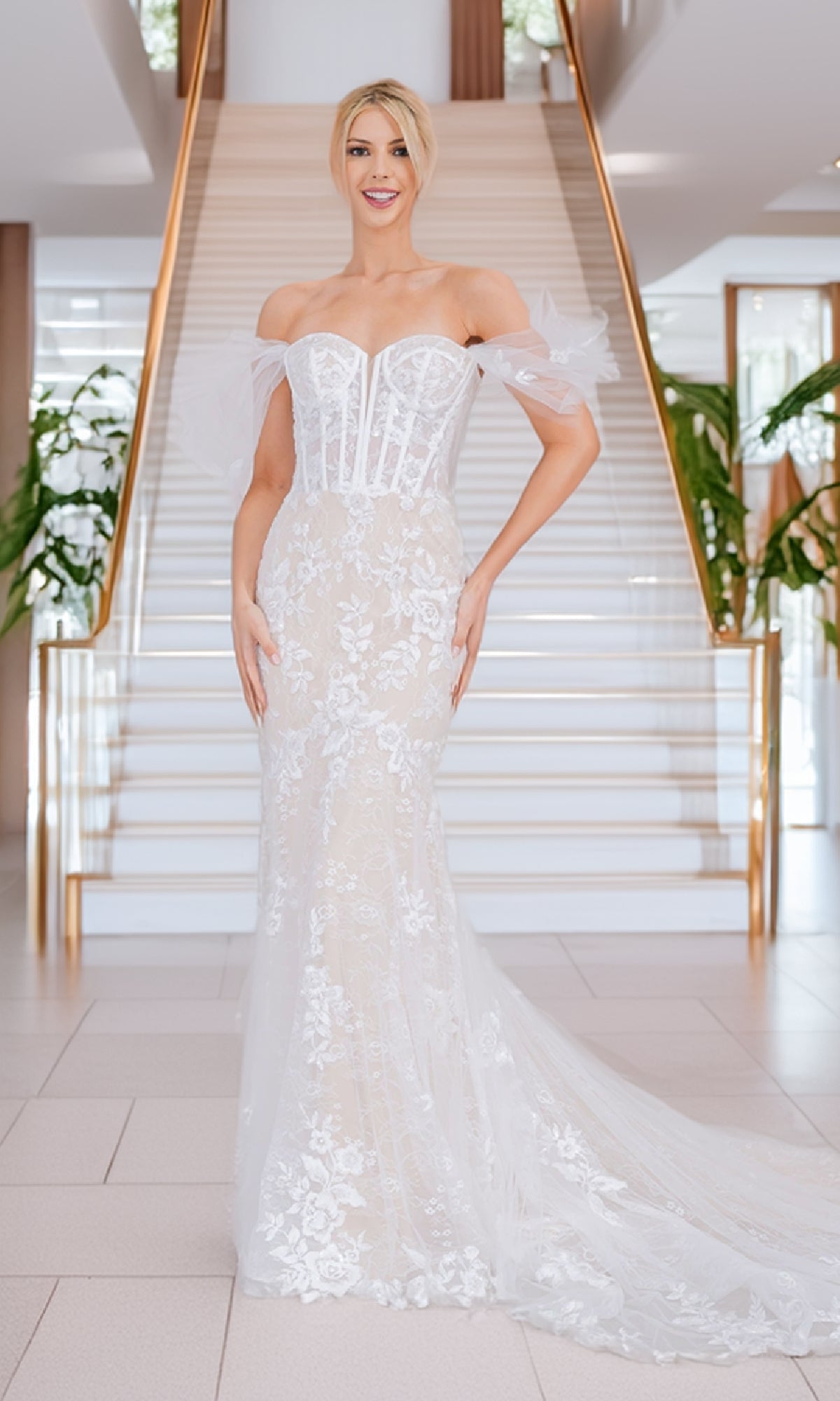 White Amelia Couture Long Formal Dress wl0100