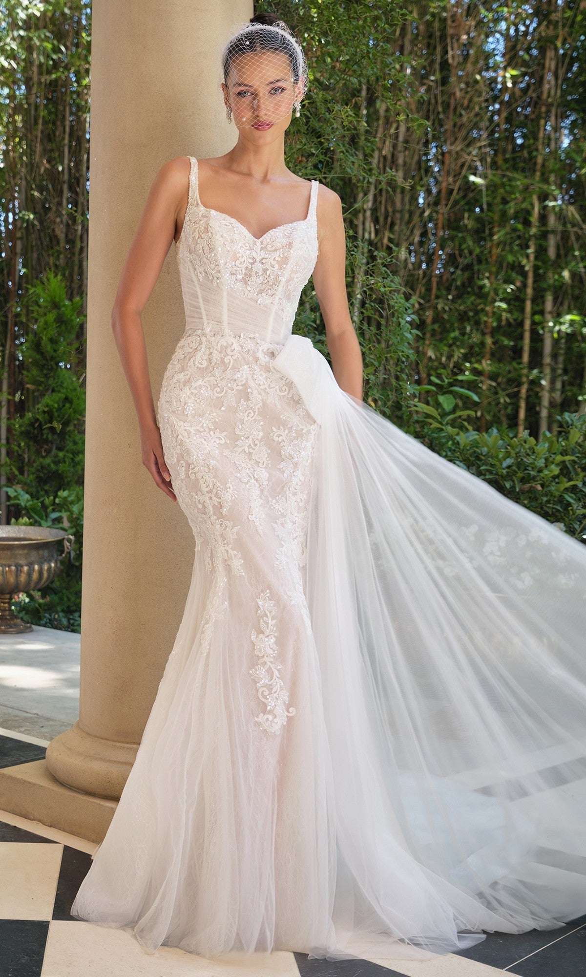 Off White/Nude Andrea and Leo Long Formal Dress WL068 - Image