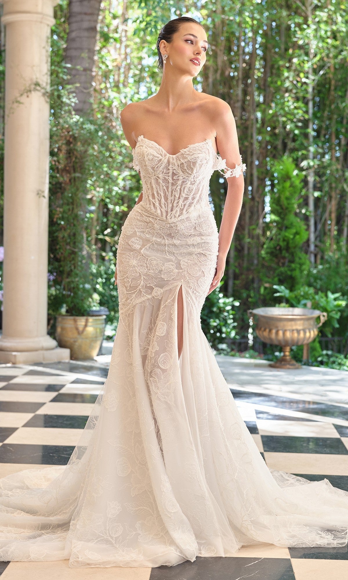 Off White Andrea and Leo Long Formal Dress WL099