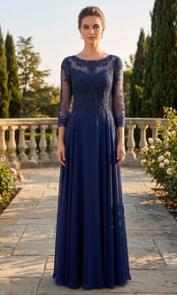 Navy Chicas Long Mother of the Bride Dress XR6014