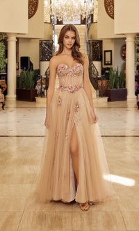 Champagne Nox Anabel Long Prom Dress y1803 - Image