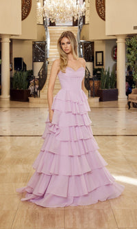 Pastel Pink Nox Anabel Long Prom Dress y1806 - Image