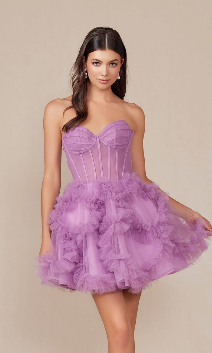 Dusty Lavender Nox Anabel Short Party Dress y859