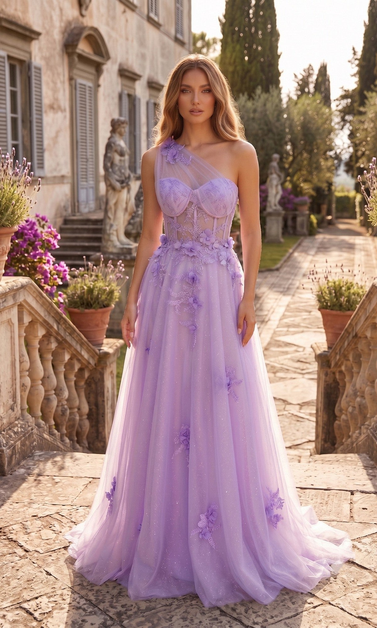 Lilac Chicas Long Formal Dress YG5028