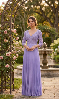 Lavender Chicas Long Mother of the Bride Dress YG5038