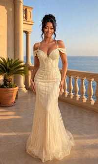 Champagne Chicas Long Formal Dress YG5039