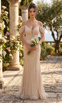 Champagne Chicas Long Formal Dress YG5042