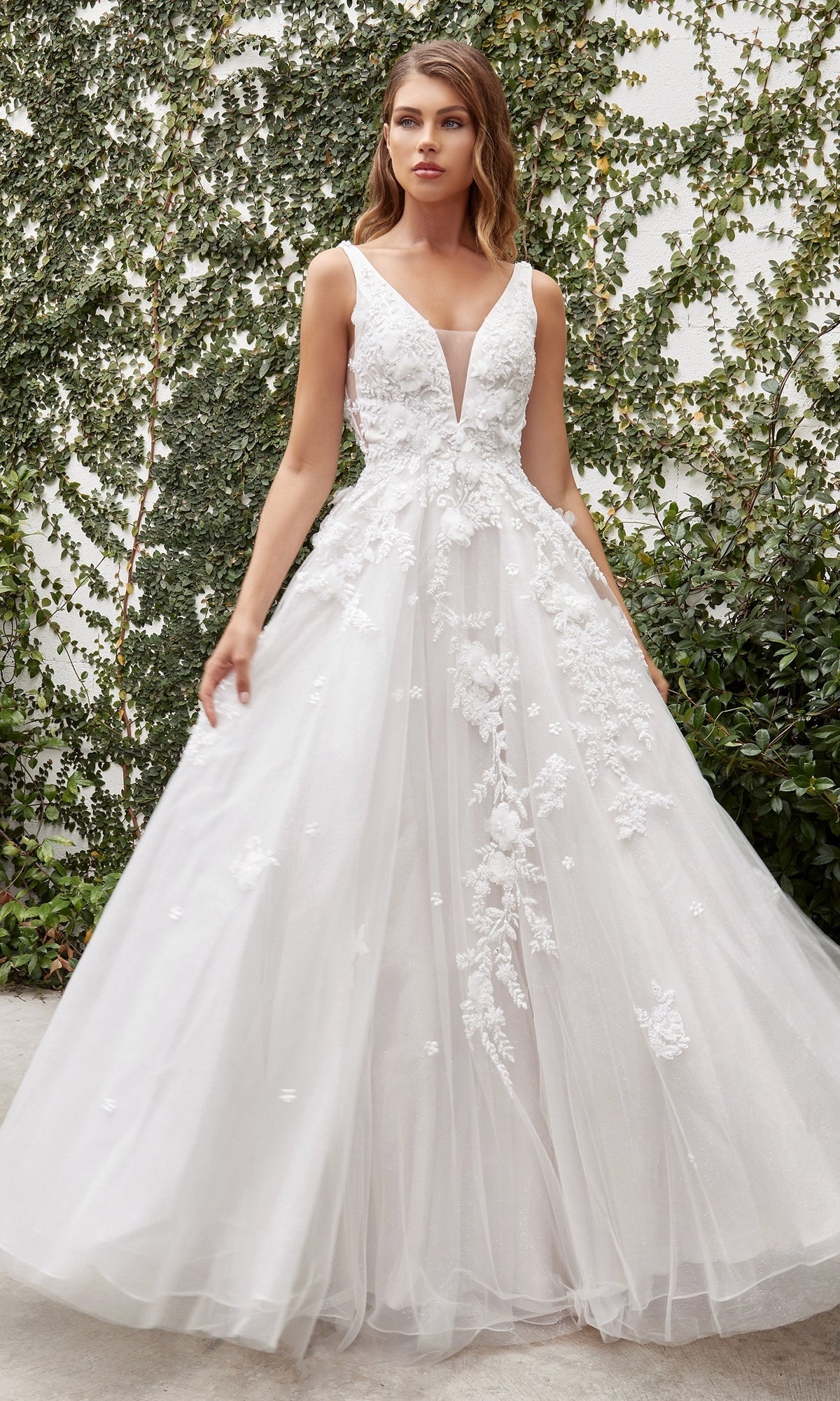 French White Ladivine Long Wedding Dress A1028W