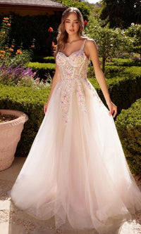 White Flowers Ladivine Long Prom Dress A1288
