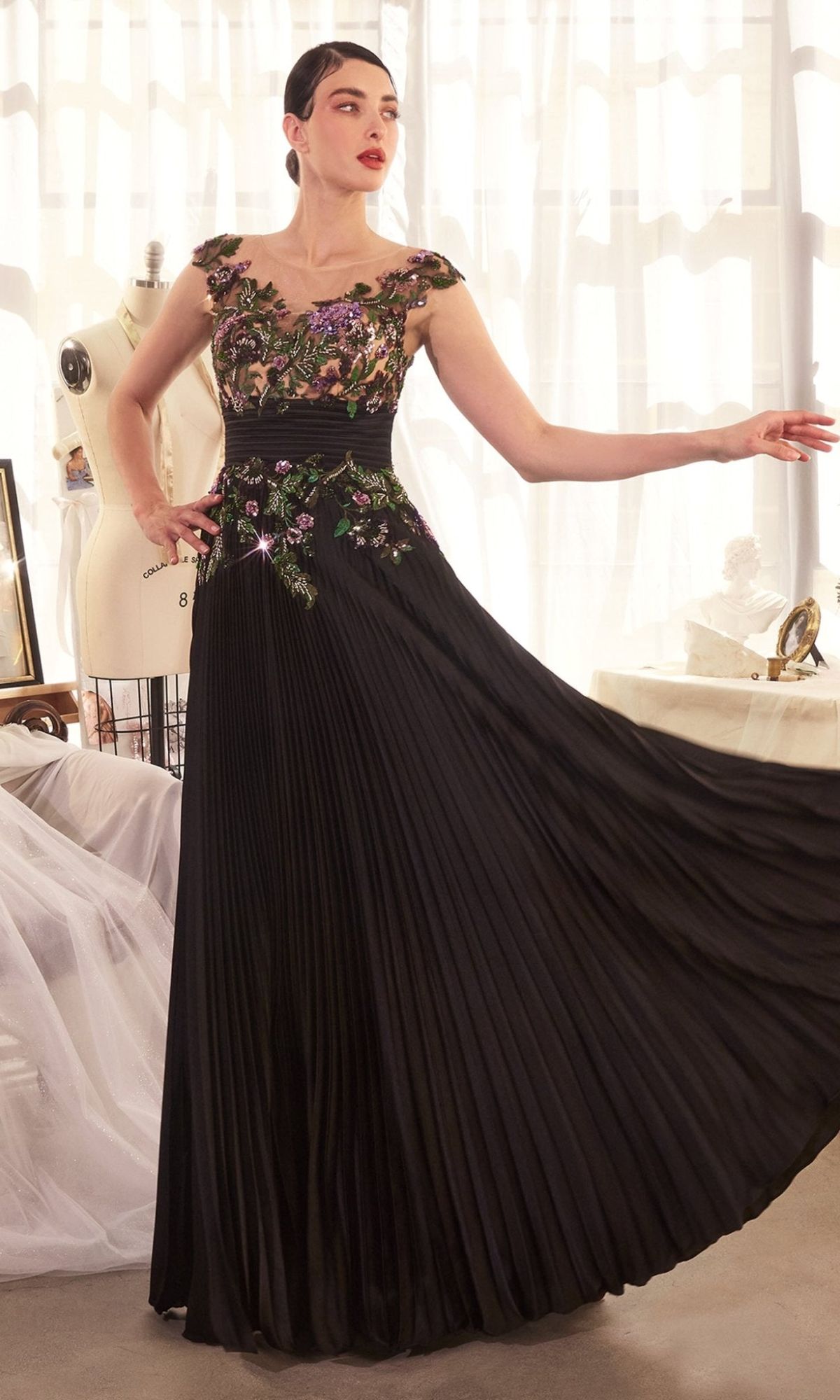 Black Andrea and Leo Long Formal Dress A1355