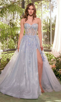 Light Blue Andrea and Leo Long Formal Dress a1381