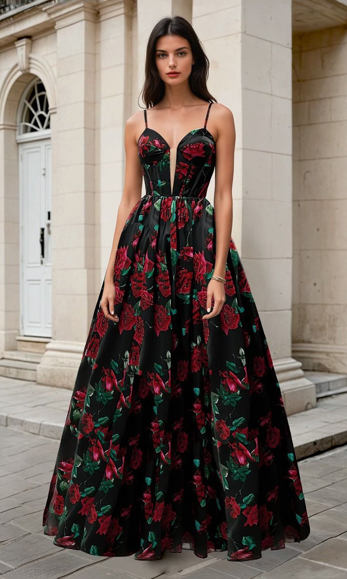 Black Andrea and Leo Long Formal Dress A1465