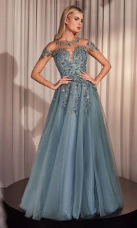 Dusty Blue Andrea and Leo Long Formal Dress A1475