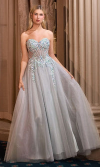 Blue Andrea and Leo Long Formal Dress a1478