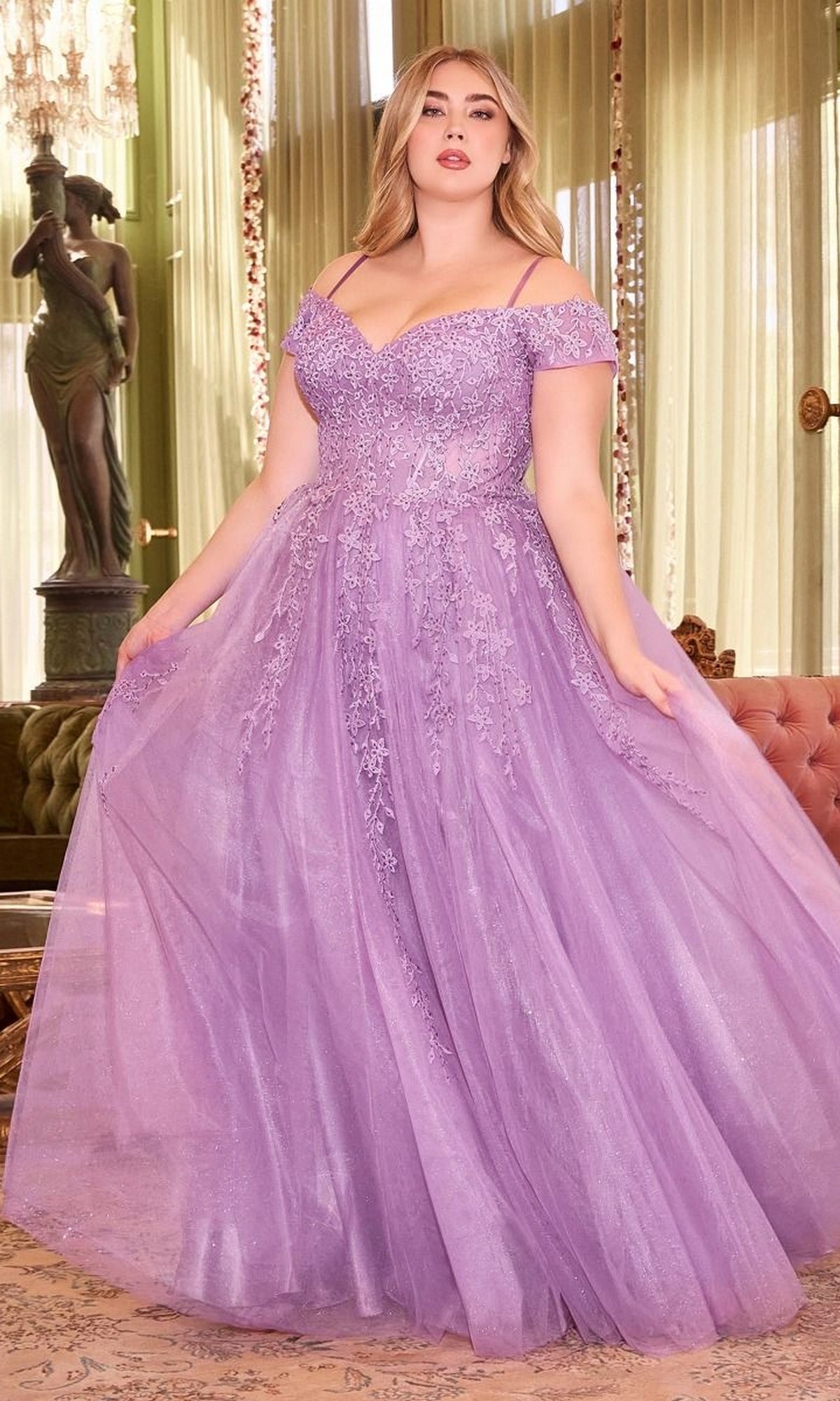 Ladivine C154C Long Plus-Size Formal Dress