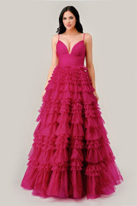 Fuchsia Formal Long Dress C156 by Ladivine