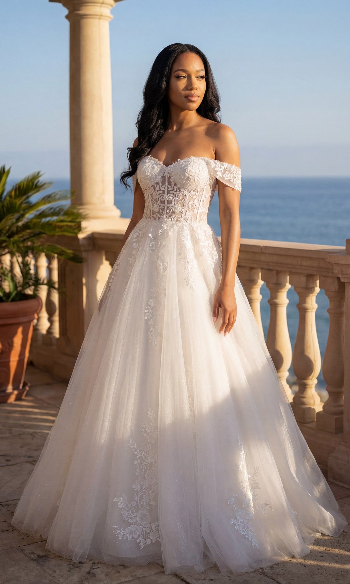 Off White Chicas Long Formal Dress C336
