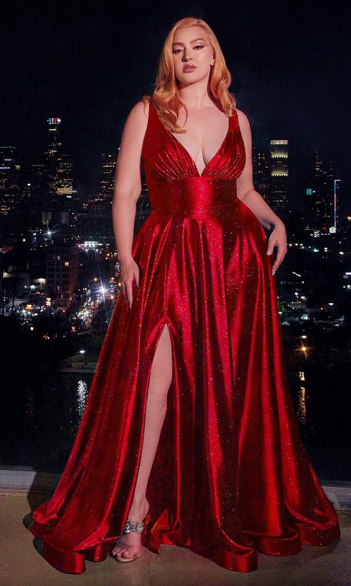 Red Long Plus-Size Formal Dress Cc2349C by Ladivine
