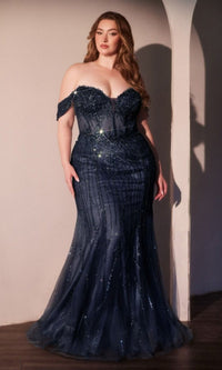 Navy Ladivine Long Formal Dress cc341c