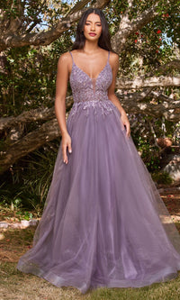 English Violet Ladivine Long Formal Dress CD0154