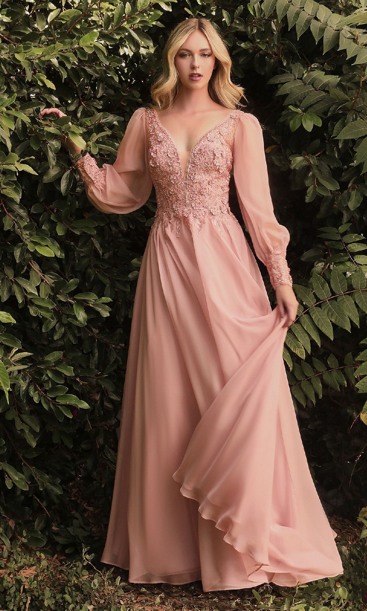 Rose Gold Ladivine Long Formal Dress cd0183