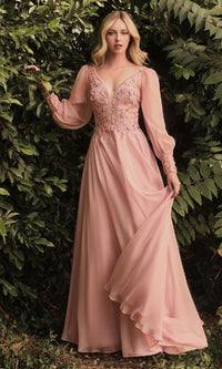 Rose Gold Ladivine Long Formal Dress cd0183