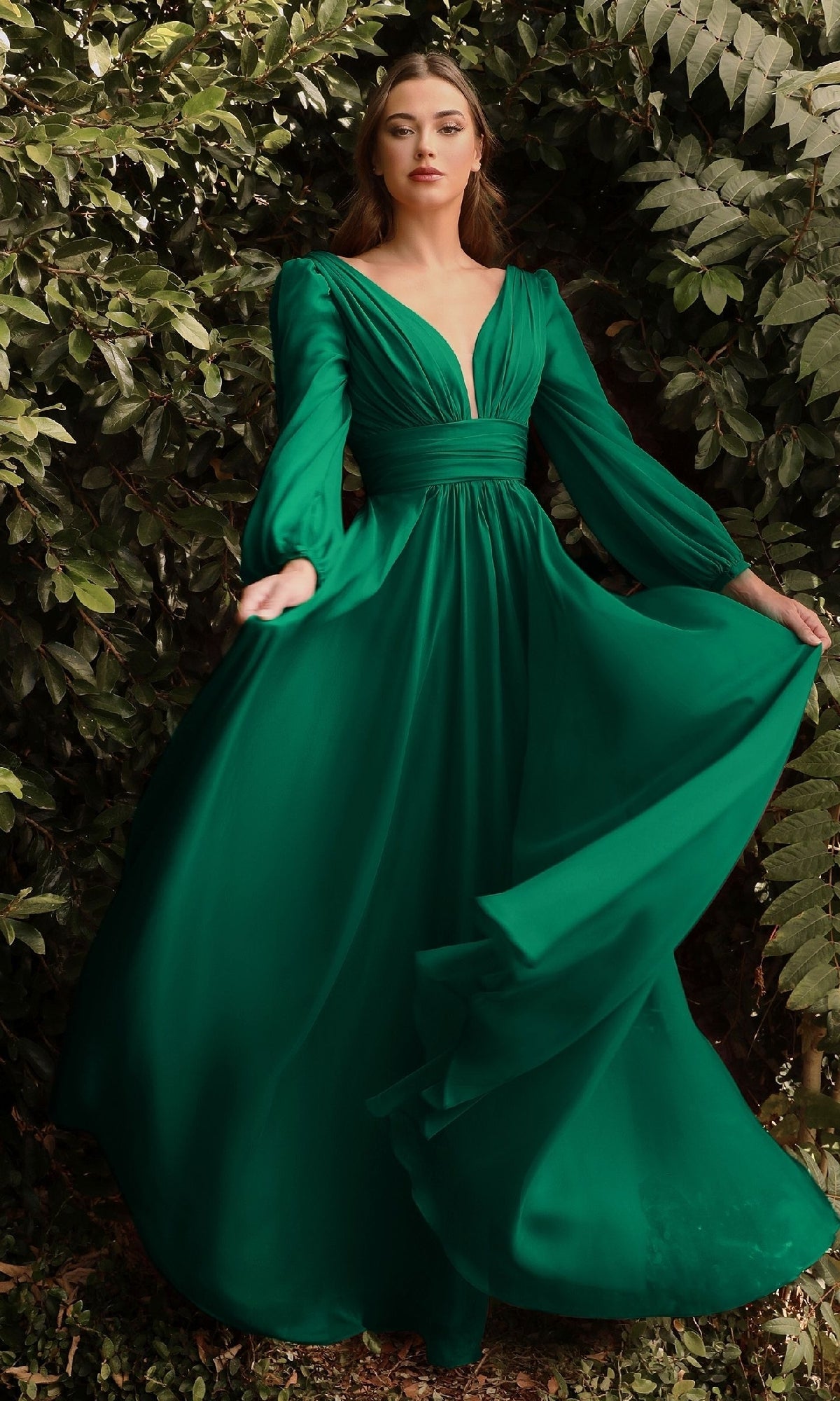 green long sleeve dress Formal cd0192 by Ladivine Champagne / 4XLarge Size:14* The ultimate showstopper. Mermaid & Trumpet Hot Pink Bridesmaid Dresses-Inexpensive