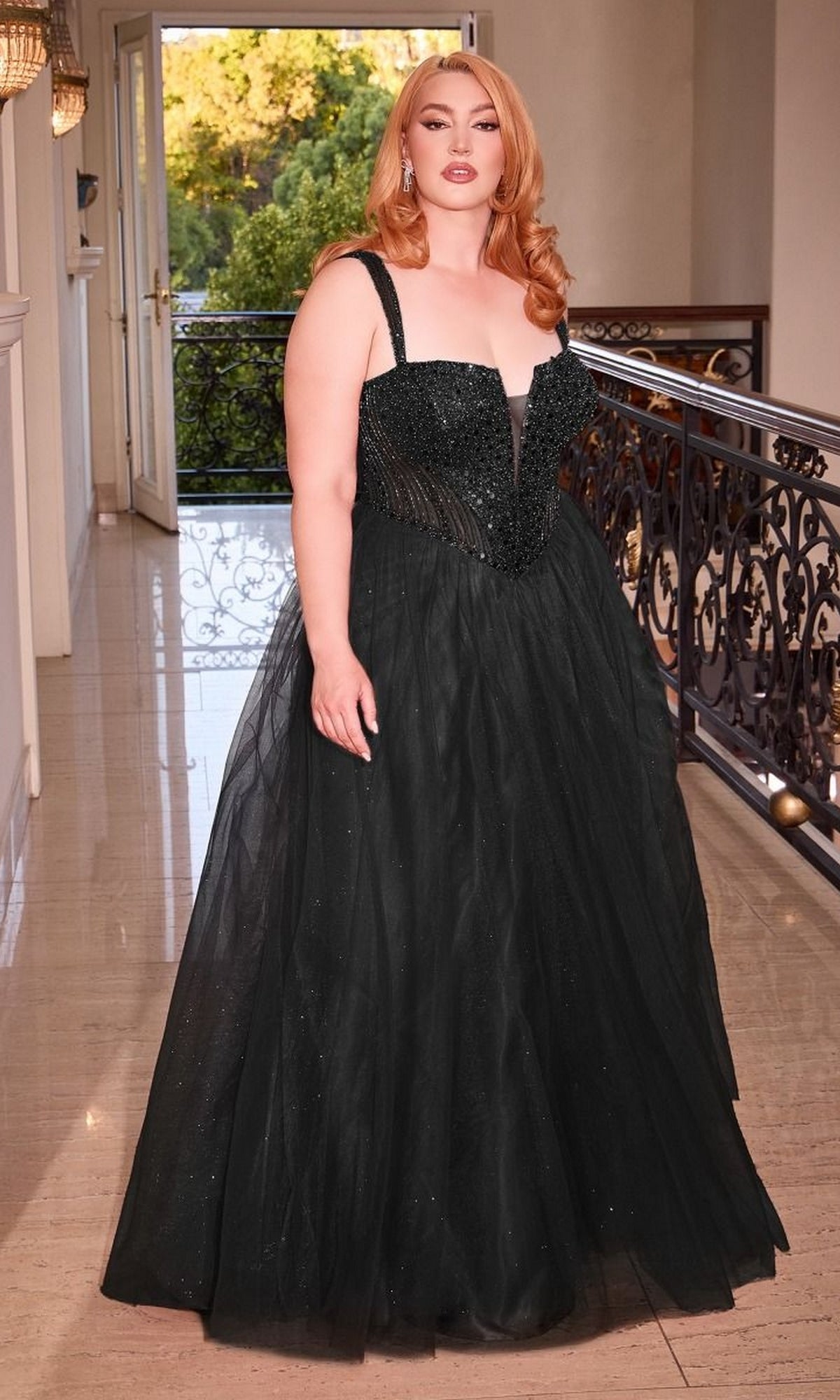 LaDivine CD0217C Long Formal Plus Size Sequin Prom Gown - Dusty Lavender / 18 LaDivine CD0217C Long Formal Plus Size Sequin Prom Gown - Dusty Lavender / 18