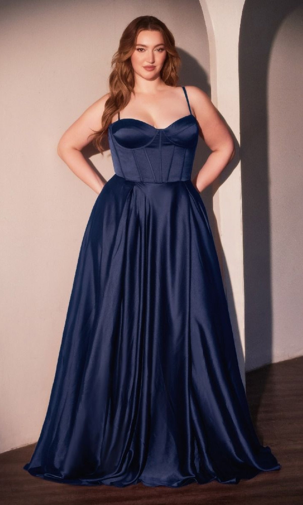 Navy Ladivine Long Formal Dress cd337c