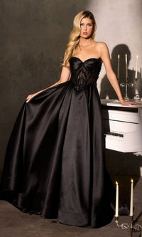 Black Ladivine Long Formal Dress CD389 - Image