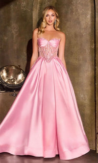 Pink Ladivine Long Formal Dress CD389 - Image