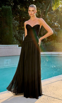 Black Ladivine Long Formal Dress CD395 - Image