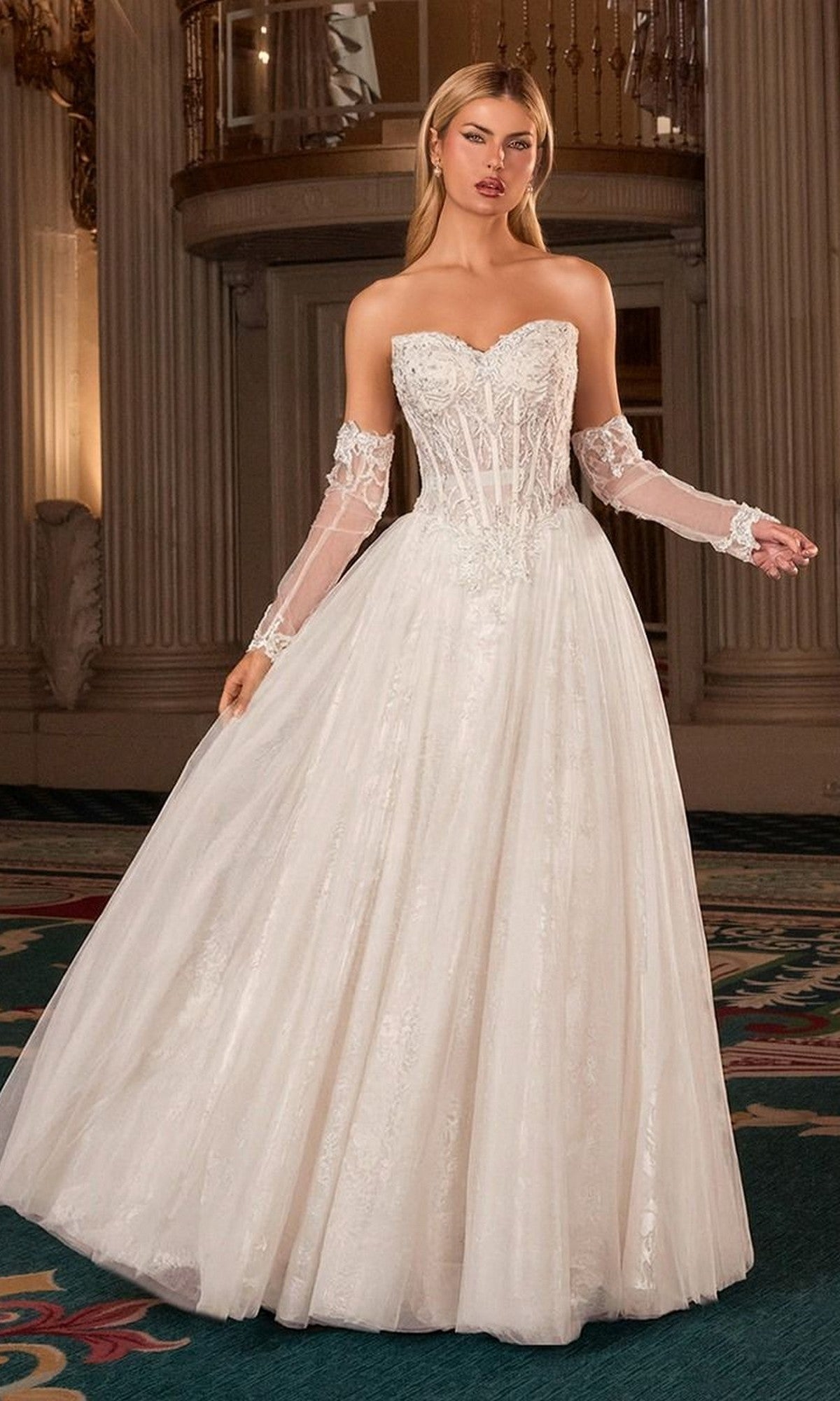 Long Wedding Dress cd717w by Ladivine Long Wedding Dress cd717w by Ladivine