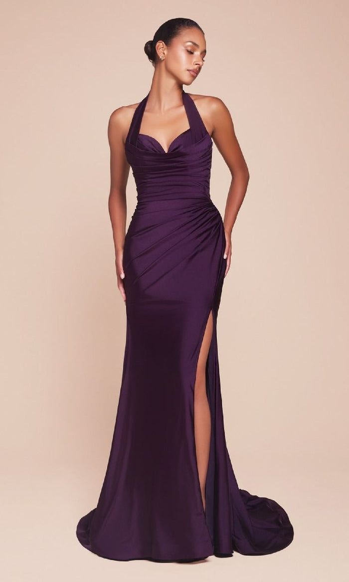 Eggplant Ladivine Long Formal Dress CD796 - Image