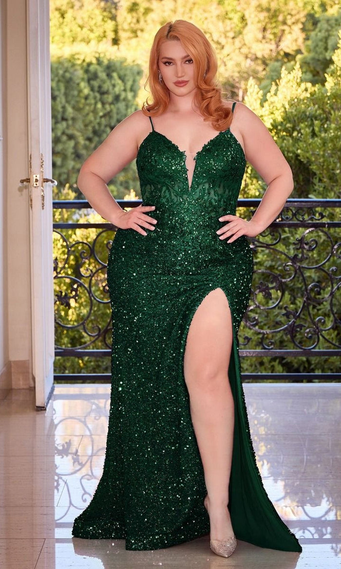 Emerald Long Plus-Size Formal Dress Cd840C by Ladivine
