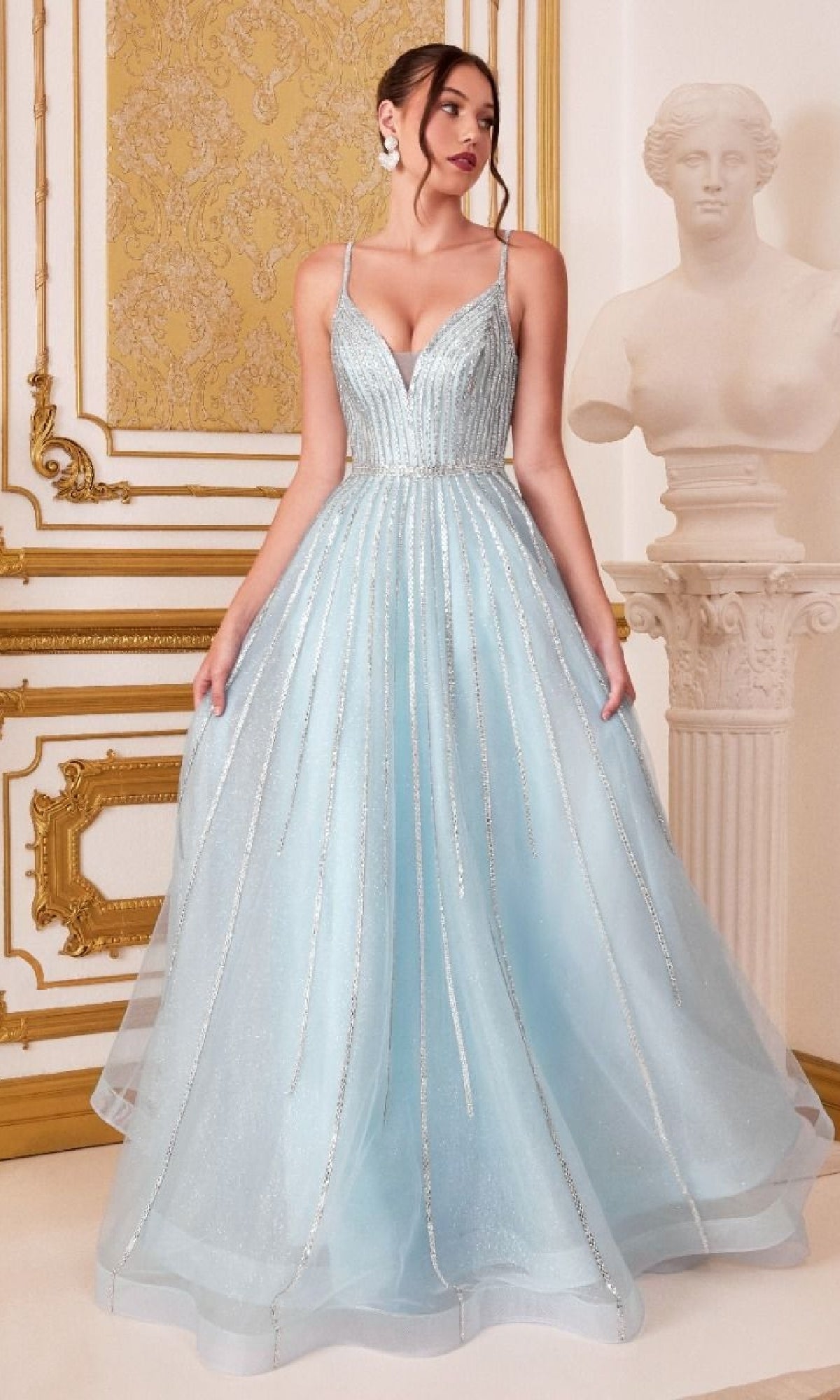 Blue Ladivine Long Formal Dress cd940