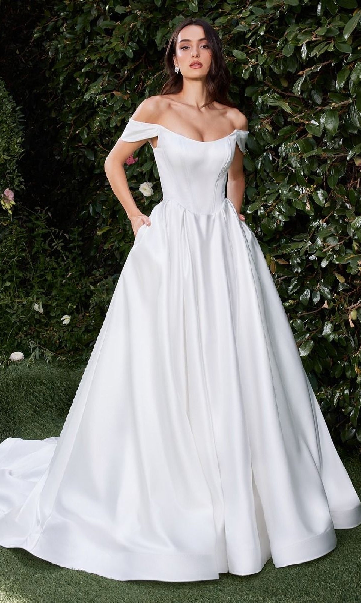 Off White Ladivine Long Formal Dress cds513w - Image