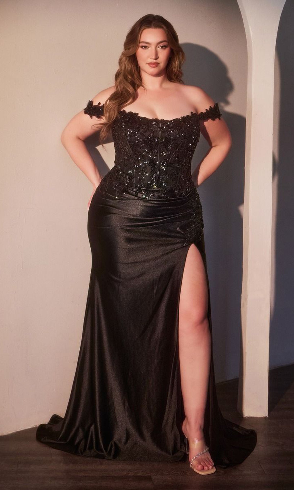 Black Ladivine Long Formal Dress cds537c