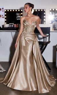 Mocha Gold Ladivine Long Prom Dress CDS568