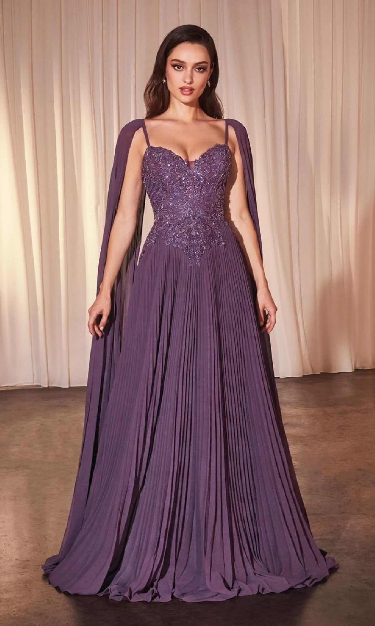 Dusty Lavender Ladivine Long Prom Dress CJ937