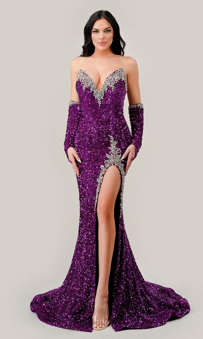 Purple Formal Long Dress Cp639 by Ladivine
