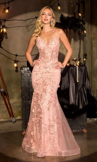 Dusty Pink Ladivine Long Formal Dress Ct264 - Image