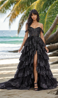 Black Amelia Couture Long Prom Dress TM1012