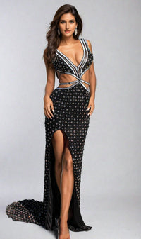 Black Aleta Long Formal Dress 1191 - Image